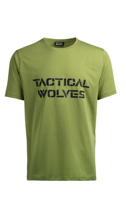 Tactical Wolves Oversize Siyah Baskılı Tshırt Yeşil - 1