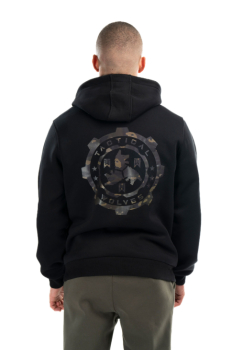 Tactical Wolves Oversize Haki Kamuflaj Baskılı Hoodie Siyah - 5