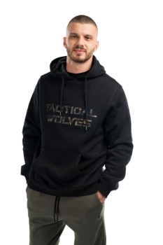 Tactical Wolves Oversize Haki Kamuflaj Baskılı Hoodie Siyah - 6